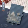 Cuaderno Estilo Chino con Logo Impreso, Caja de Regalo Empresarial Set A5, Oficina Cultural y Creativa Planificador Retro Estilo Chino con Hebilla de Caracteres Chinos