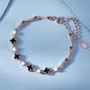 Pulseira de Trevo de Quatro Folhas da Sorte da Moda Coreana para Meninas, Versátil Elegante, Pulseira de Melhor Amiga de Alta Qualidade, Joia de Mão Popular Estilo Ins