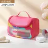 Nueva Bolsa Cosmética Transparente Simple de Gran Capacidad Bolsa de Almacenamiento Portátil para Viajes Estuche Grande para Lápices de Estudiante Portátil