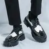 Zapatos de Cuero Redondos con Tachuelas para Hombre Four Seasons, Talla Grande, Estilo Británico, de Caña Baja con Cordones, Suela Gruesa, Casual, Venta al por Mayor Transfronteriza