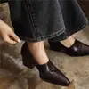Couro Macio Confortável Sapatos Pequenos de Couro Elegantes Salto Grosso Bico Fino Corte Profundo Sapatos de Uma Peça Europeu Coreano Simples Retro Moda Para Ir ao Trabalho Salto Alto