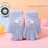 Guantes de Punto Cálidos de Cinco Dedos con Dibujos Animados Nuevos de Invierno para Niños Felpa Estudiante Lindos Guantes de Ciclismo para Niños y Niñas