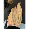 Calça de pijama feminina listrada retrô para primavera e outono, feita de algodão nuvem, modelagem solta de perna larga, plus size, adequada para uso casual, pode ser usada na rua, ideal para casa e para caminhar
