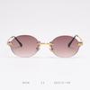 Gafas de Sol D036 Estilo Retro Europeo y Americano para Fotografía Callejera, Montura Ovalada Pequeña sin Marco, Gafas de Moda Hip-hop Transfronterizas para Hombres y Mujeres