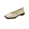 Zapatos de Verano 2026 Nuevos Zapatos Individuales de Cadena Metálica con Punta Cuadrada y Tacón Bajo para Mujer, Estilo Coreano Tacón Grueso Mary Janes Exportación Francesa Zapatos para Mujer