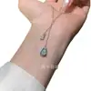 Venta al por mayor del fabricante Colgante de Jade Jacinto de Agua Azul Natural Raro Plata S925 Incrustada Estilo de Diseño Fresco