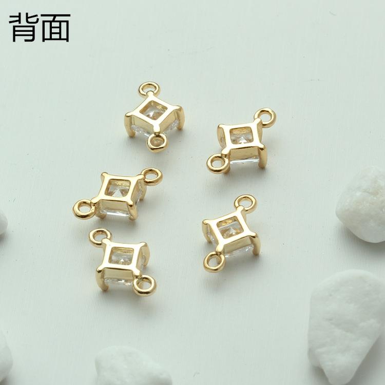 双吊环方形锆石吊坠02