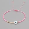 Ins Nicho Estilo Étnico Europeu e Americano Vidro Olhos Azuis da Sorte Miçangas Trançadas Miçangas de Arroz Miiyuki Pulseira Pequena para Mulheres