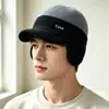 Gorra de béisbol tejida de dos tonos para proteger los oídos para hombre, gorro Lei Feng cálido con forro polar para otoño e invierno, gorra para ciclismo al aire libre para mujer, gorro de lana a prueba de frío