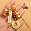 Llavero cinco emperadores calabaza de dinero ábaco Torre Wenchang bolsa de dinero marca Buda recogedor cuchara de oreja colgante de llave punto escénico artículo pequeño