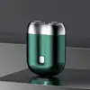 Mini Afeitadora Portátil para Hombre Super Limpia Rotatoria de 2 Cuchillas Compacta Portátil Eléctrica