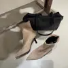 Primer Encuentro Temporada Estilo Retro Gamuza Punta Fina Tacón Aguja Botas Delgadas Otoño e Invierno Atmosféricas Elegantes Cremallera Trasera Botas de Moda