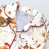 Cardigan Transfronterizo Europeo y Americano de Seda de Leche con Estampado de Colores Claros para Mujer, Conjunto Casual Transpirable de Manga Corta y Shorts para el Hogar