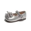 Zapatos Planos de Cuero Pequeños con Pedrería de Fuegos Artificiales para Niñas 2026 Otoño Nuevos Zapatos de Princesa con Suela Suave para Niños Pequeños de Boca Baja Modernos