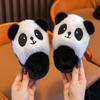 Pantuflas de Algodón de Invierno para Niñas Cálidas con Forro Polar Mao Mao Lindas para Niños Hogar Padre-Hijo Antideslizantes Panda Pantuflas de Algodón