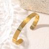 Nuevo Brazalete Abierto de Acero Inoxidable Transfronterizo Moderno que No se Desvanece Collar de Acero de Titanio Accesorios de Personalidad Nicho de Lujo Ligero para Mujer