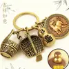 Doce Signos del Zodiaco Un Barril de Oro Atrae Riqueza Cubo de la Fortuna Calabaza Llavero Colgante Hombres y Mujeres Recogen Riqueza Recogedor Colgante para Coche