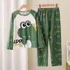 Amazon 2025 Novo Pijama Infantil Meninas Primavera e Outono Manga Longa Crianças Meninas Meninos Crianças Médias e Grandes Roupas de Casa de Outono