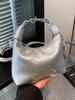 Bolsa de Mão para Dumpling com Design Simples e Texto, Transfronteiriça, Nova Tendência, Elegante, Versátil para o Dia a Dia, Trabalho, Lazer, Bolsa Transversal para Mulheres