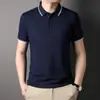 Camiseta de Manga Corta Fina para Hombre de Verano Camisa Polo con Cuello Camisa de Color Sólido Ajuste Suave Transpirable Casual Cabello de Hombre
