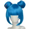 Peruca transfronteiriça, Arcane: Cosplay de City of Heroes, peruca curta Jinx de League of Legends, penteado coque, fibra sintética