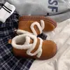 Botas de Nieve de Moda Versátiles Casuales de Suela Gruesa para Mujer 2026 Invierno Nuevo Llegada con Velcro de Terciopelo Espeso Zapatos de Algodón con Piel