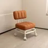 Taburete Móvil de Acero al Carbono Simple Personalizado Taburete Bajo para el Hogar Sala de Estar Con Ruedas Silla con Respaldo Deslizamiento
