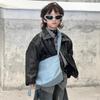 Primavera 2024 moda cool menino bolsa de ombro Denim estilo simples casual grande capacidade bonito crianças bolsa mensageiro