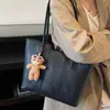 Bolsa Casual Retrô Feminina de Grande Capacidade Nova Outono e Inverno Versátil Bolsa de Ombro Bolsa de Aula para Estudante Universitário Bolsa Tote para o Trabalho