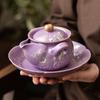 Trazado de fábrica peonía plateada ruyi olla de mano tapa de olla cuenco taza de té juego de té de cerámica de alta calidad tetera té anti-quemaduras alto valor de color