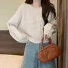 Suéter Pulóver de Punto Trenzado Vintage Transfronterizo de Manga Larga, Suéter Corto de Punto Estilo Coreano Estilo Universitario para Mujeres Petite, Versátil para Primavera y Otoño