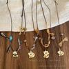 Collar de Cuerda con Colgante de Cachorro de Cerámica Lindo para Mujer Cadena Larga de Clavícula de Dibujos Animados Todo Fósforo Accesorios de Diseño de Nicho