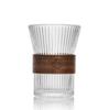 Taza de café estilo japonés taza de vidrio resistente al calor taza para hacer té lavada a mano taza de café de oreja colgante de aspecto elegante patrón vertical taza para té caliente al por mayor