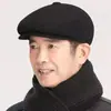 Gorra de Invierno Adelantada para Hombres de Mediana Edad y Mayores, Cálido Sombrero de Cuero para Papá con Forro Polar Grueso para Protección de Orejas, Boina