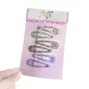 Pinza de Pelo para Niñas Nueva de Cuadros Florales Forma de Gota de Agua Pinza Básica Versátil Pinza para el Flequillo Estilo Fresco Pinza Lateral