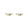 Pendientes Curvos de Perla y Circonita Sonrientes para Mujer, Lujo Accesible, Gama Alta, Pendientes Dulces, No Necesitan Quitarse al Dormir, Pendientes Pequeños