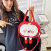 Bolsa de Lona Creme de Desenho Animado Japonês e Coreano 2024 Sazonal Bolsa Fofa para Menina Suave Bolsa Versátil Excêntrica Bolsa Transversal para Mulheres