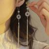 Nuevos pendientes de borla con hebilla de paz de estilo chino para mujer, diseño retro de nicho, pendientes de alta gama, estilo antiguo.