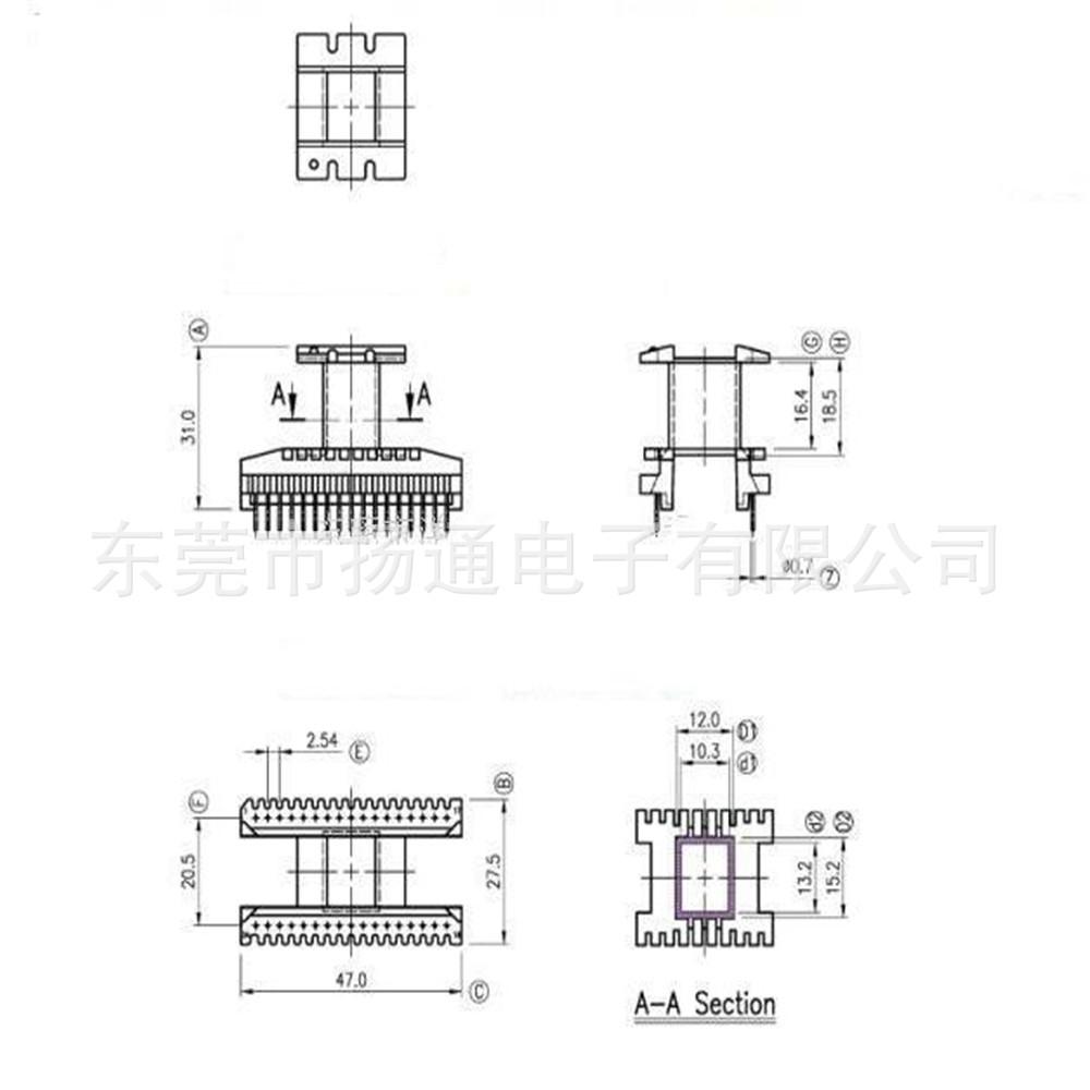 EE33 EI33骨架立式17+17针 (2)