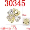 Joias de Liga Colorida Pingente de Trevo de Quatro Folhas com Pétalas de Coração Incrustadas de Diamante Brincos Studs Brincos de Pressão Colar Acessórios de Moda DIY