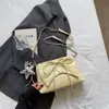 Bolsa de Ombro Plissada Estilo Ballet Nova Tendência com Laço Bolsa Transversal Casual com Corrente para Mulheres