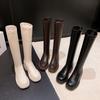 Botas Altas para Mujer 2026 Otoño e Invierno, con Aumento de Altura Oculto, Estilo Popular para Mujeres Bajitas, Botas Elásticas Ajustadas con Forro de Felpa