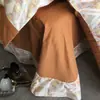 Juego de cuatro piezas simple y de alta gama 100% algodón puro engrosado cepillado, ropa de cama cálida para otoño e invierno estilo botón, impresión digital 100% algodón