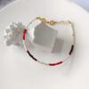 Pulsera de cuentas coloridas estilo Baihe blanco, moda, cuentas coloridas apiladas, uso nicho de alta gama, versátil, pulsera simple para mujer