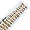 30 Piezas de Tiras para Uñas Pre-hechas, Usables y Hechas a Mano, Gama Alta, Versátiles, Manicura Estampado Leopardo Blanco, Parches para Uñas Postizas, Uñas Cortas
