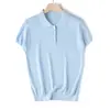 Camisa de Punto Tencel 100% con Cuello Solapa de Lyocell, Top Ligero para Viajar al Trabajo para Mujer, Ropa de Oficina de Verano, Anti-Transparencia, Antibacteriana