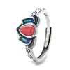 Anel de Esmalte Cloisonné Étnico Vintage Gotas d'Água Lótus para Mulheres Personalidade Tendência Moda Design de Nicho Joia de Mão