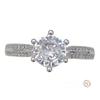 Camélia Hong Kong Anel de Casamento contador mesmo estilo imitação de diamante banhado a ouro nicho seis-garra anel de zircão