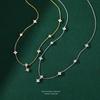 Collar de trébol de plata S925 para mujer, estilo moderno y sexy, cadena de clavícula ALSN002
