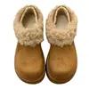 Nuevos zapatos de algodón mullidos para mujer, de doble uso, para invierno 2026, botas de nieve, suela gruesa, que aumentan la altura, forrados de felpa, cálidos, completamente cerrados, estilo Birkenstock